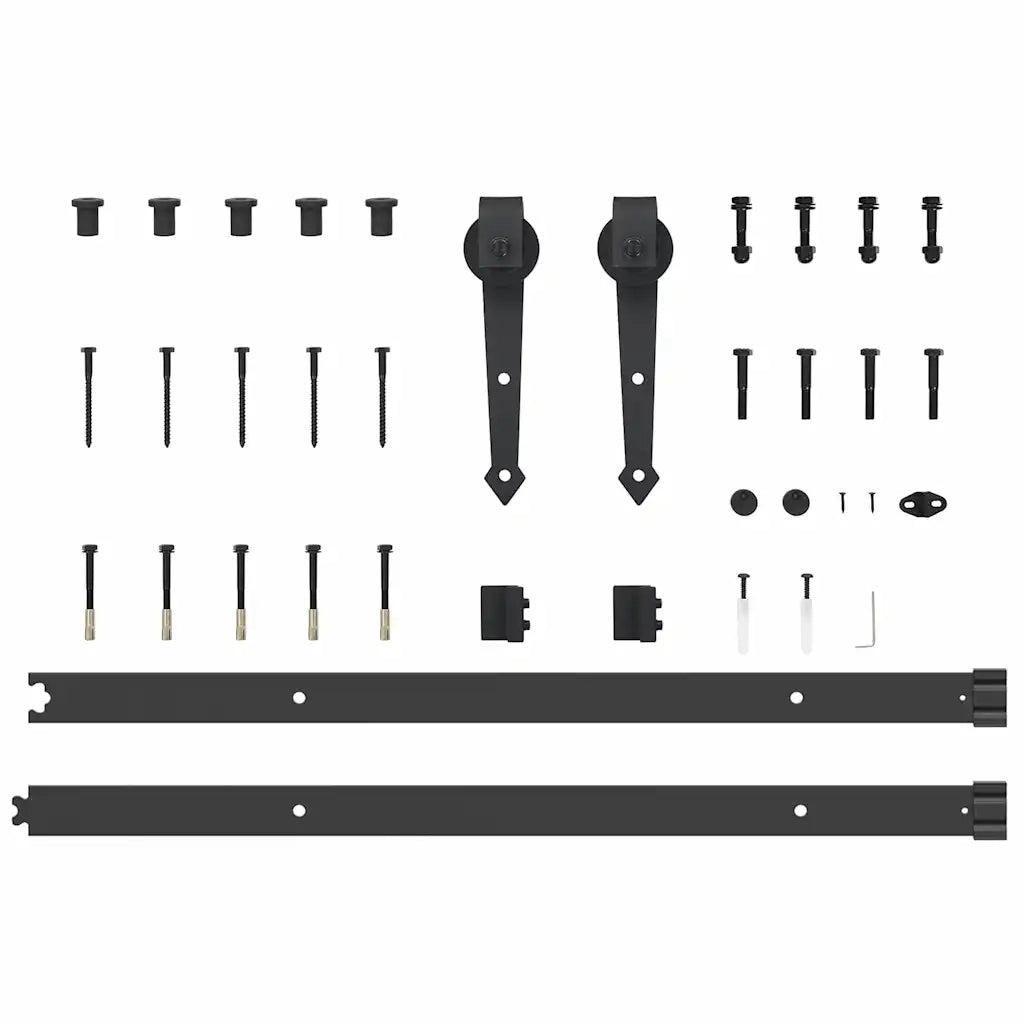 Kit di Binari per Porte Scorrevoli 152,5 cm Acciaio Nero CFW4459490