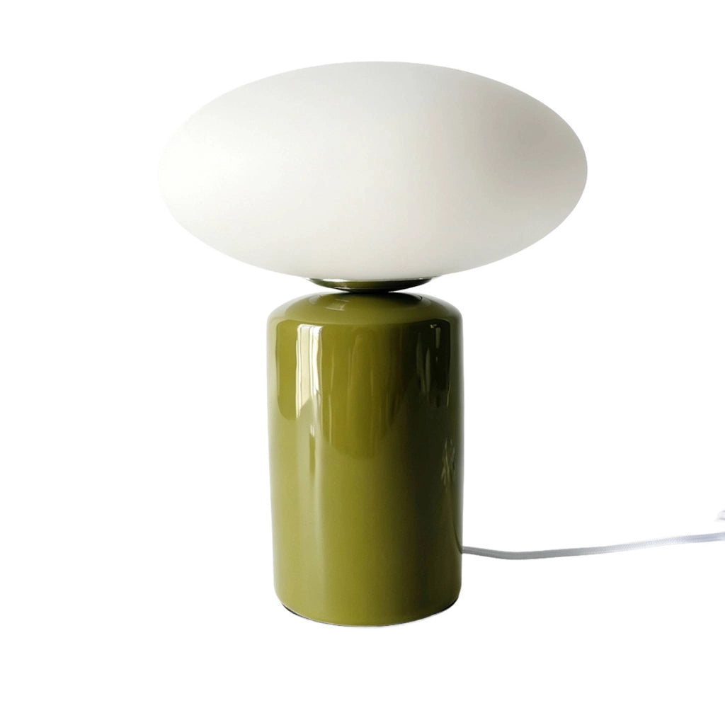 Lampada da tavolo per interni in ceramica e vetro, ø25,5 cm, verde