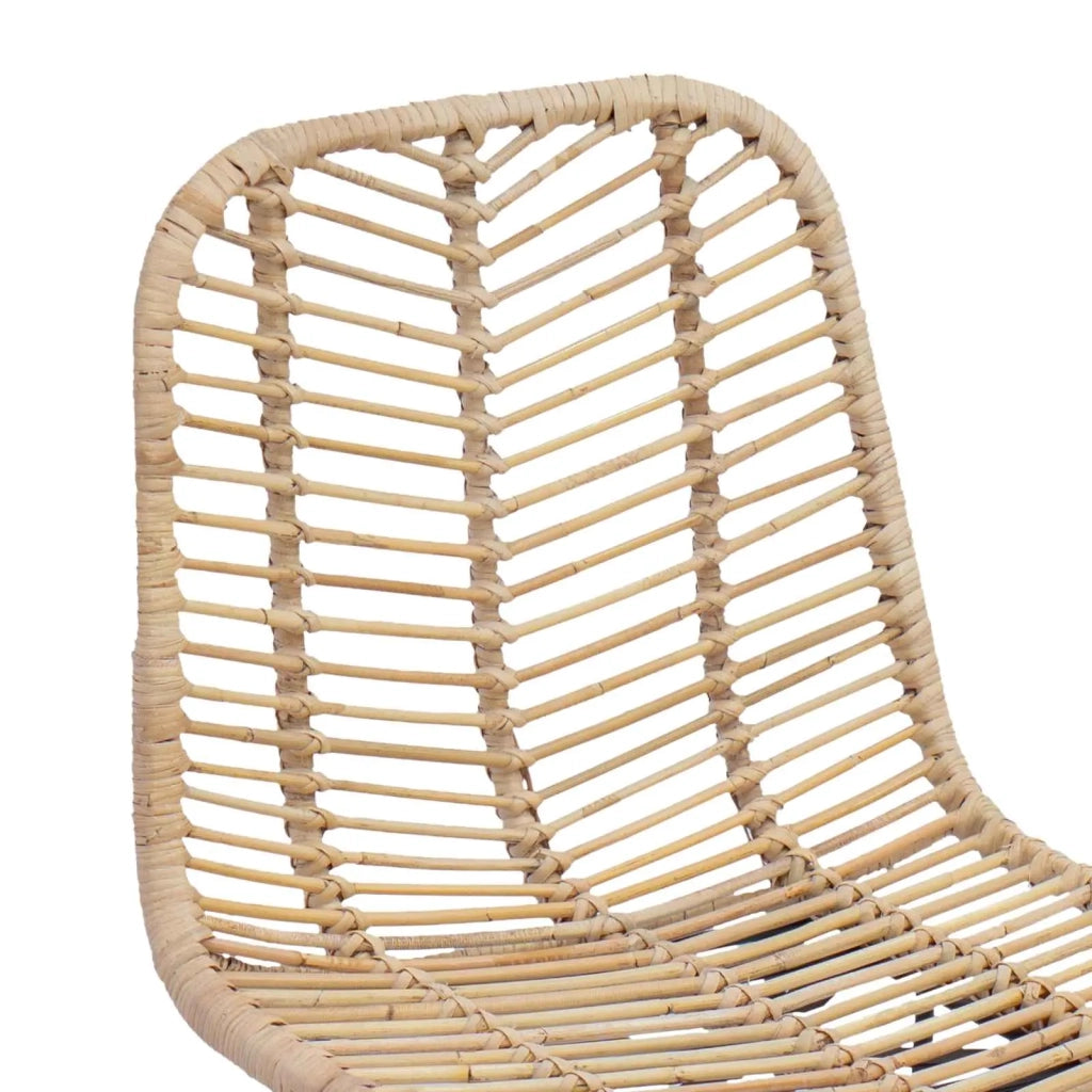 Sedia da Bar 2 pcs Naturale 44,5 x 53 x 111 cm Rattan e Ferro 42011547
