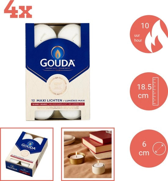 Luce per Tavolo - Maxi - 12 pezzi per confezione - Scatola - Confezione Economica - 48 pezzi - 4 confezioni