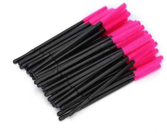 Set di pennelli ciglia 50 pezzi - pennello per trucco in silicone - applicatore da gettare - strumento di bellezza - comodo e sicuro - diverse colorazioni