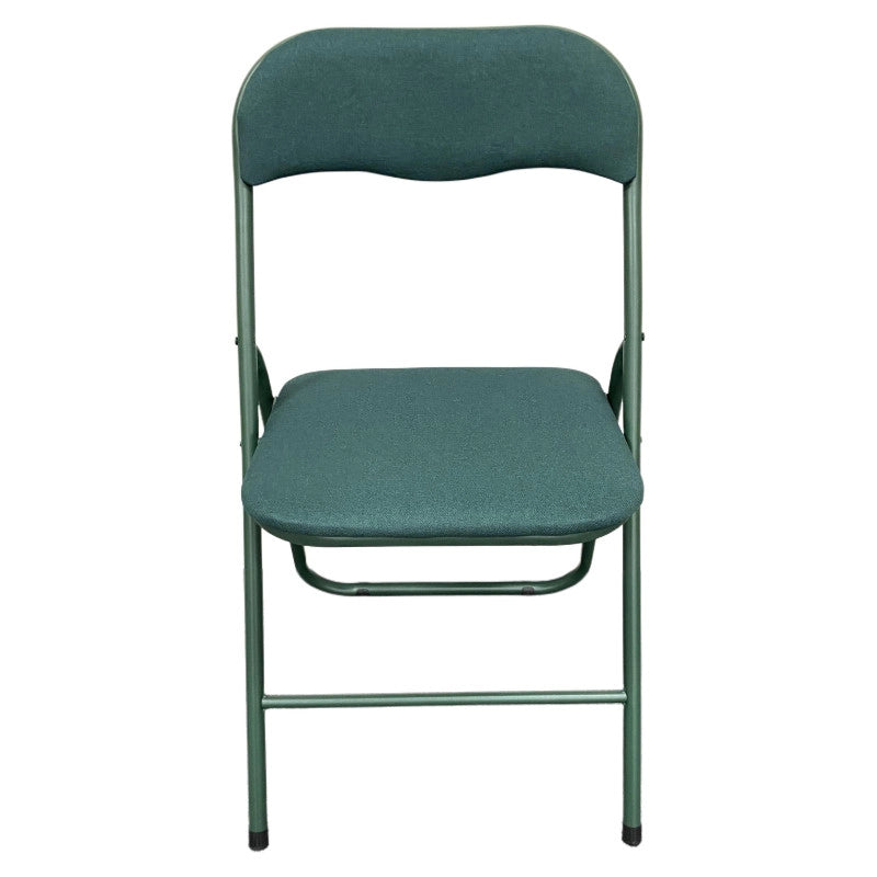 Set di 6 Sedie Pieghevoli Syria In Tessuto Poliestere Verde Scuro