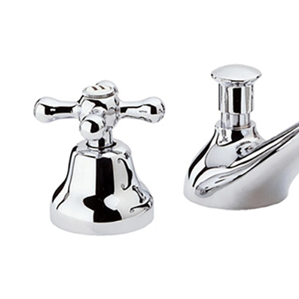 Batteria lavabo con vitoni ceramici 3 fori remer stile retro serie liberty