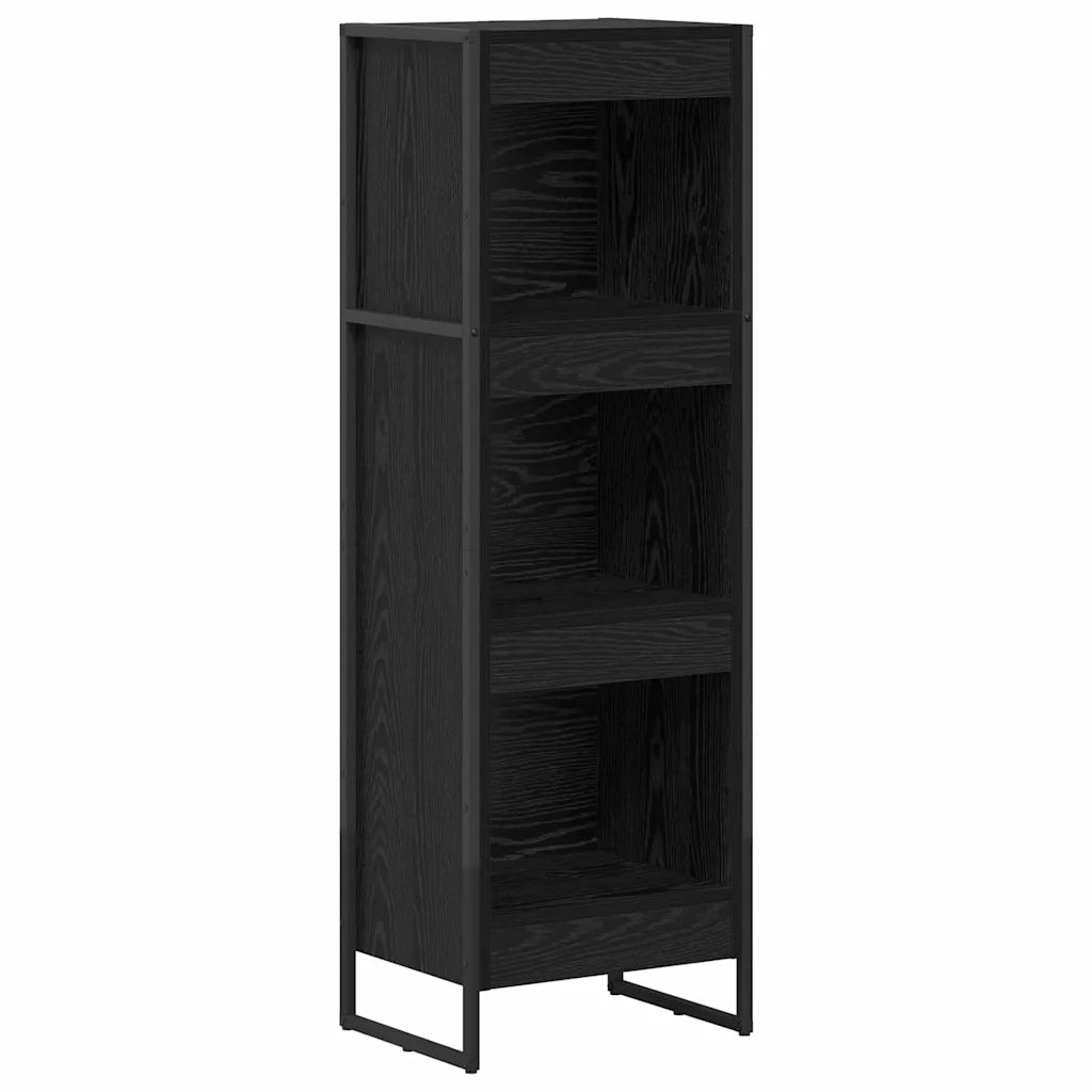 Armadio per Libri Rovere Nero 40 x 30 x 121 cm