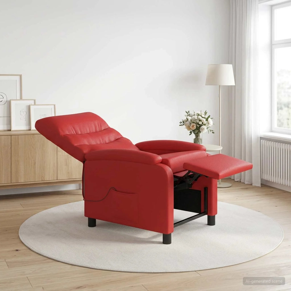 Divano Sedia-Poltrona Massaggiante Rosso Similpelle 701079
