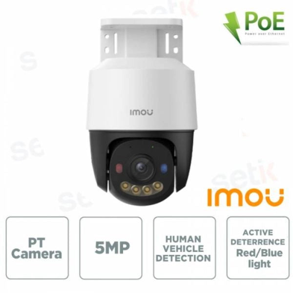 Camera poe 5mp ptz esterno ai 3.6mm/ir30/sd/mic luci led - IPC-PS7FP-5M0