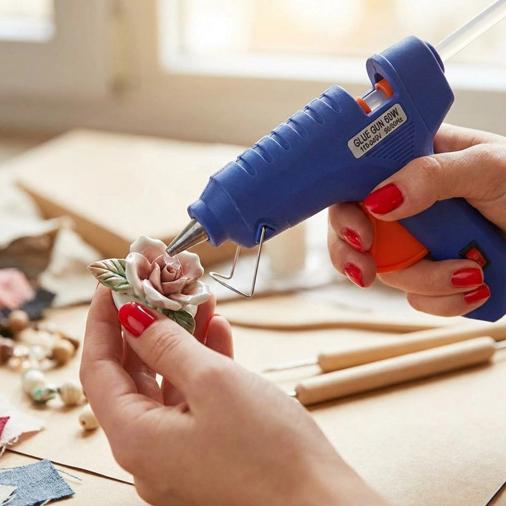 Mini Pistola Colla a Caldo 60W per Bricolage e Decorazione Compatta Blu Avizar