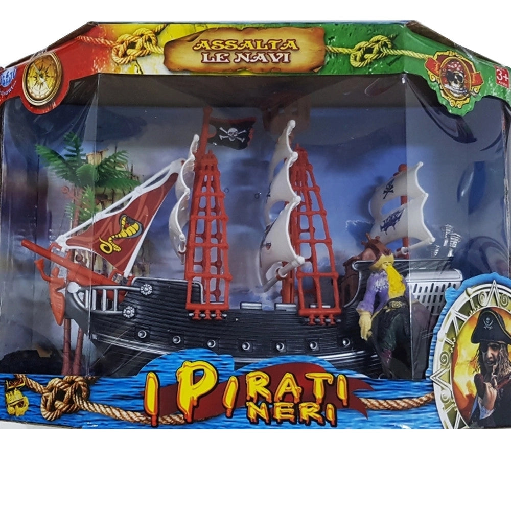 Trade Shop - Vascello Galeone Pirati Neri Nave Barca Assalta Teschio Acqua Gioco Mare Bimbo -