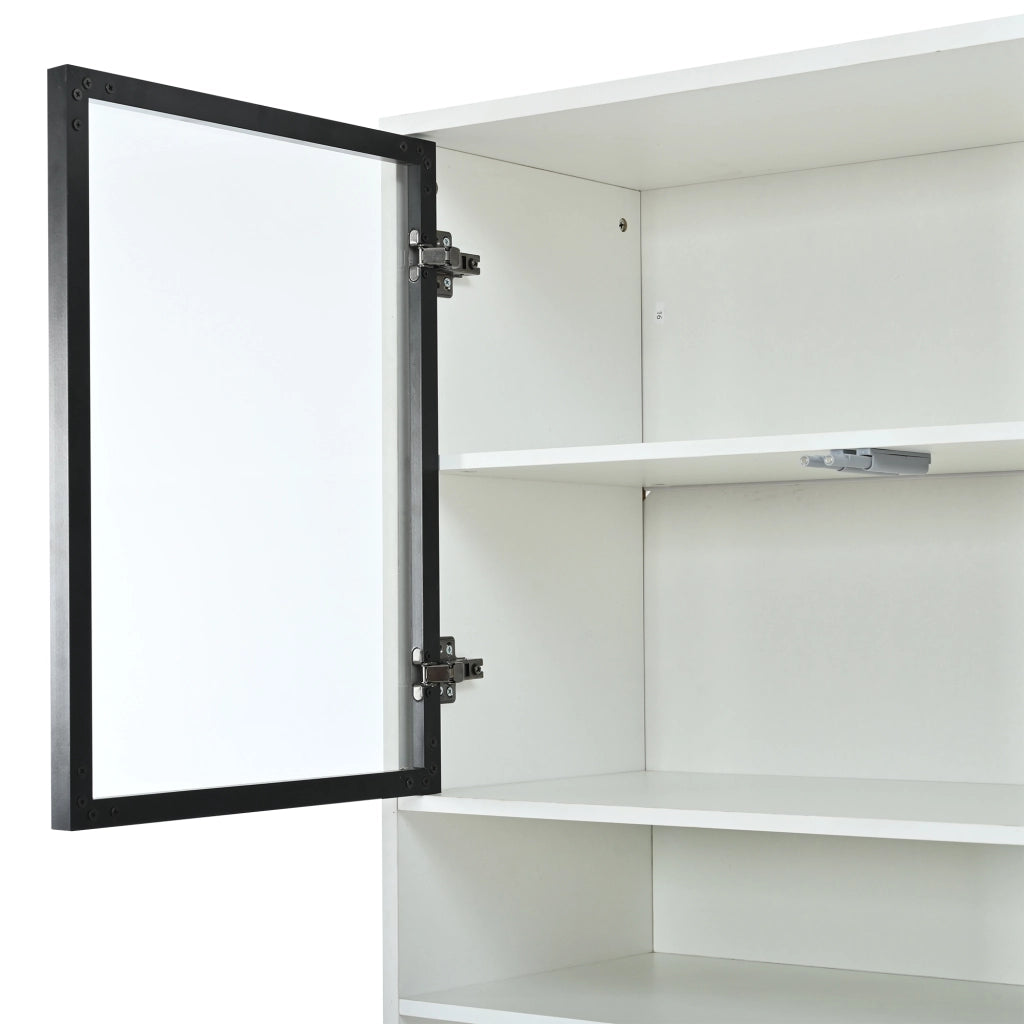 Vetrina con illuminazione LED controllabile tramite app in MDF bianco