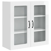 Pensile da cucina | Mobile in vetro da parete PORTO Bianco Lucido 80 x 31 x 80 cm