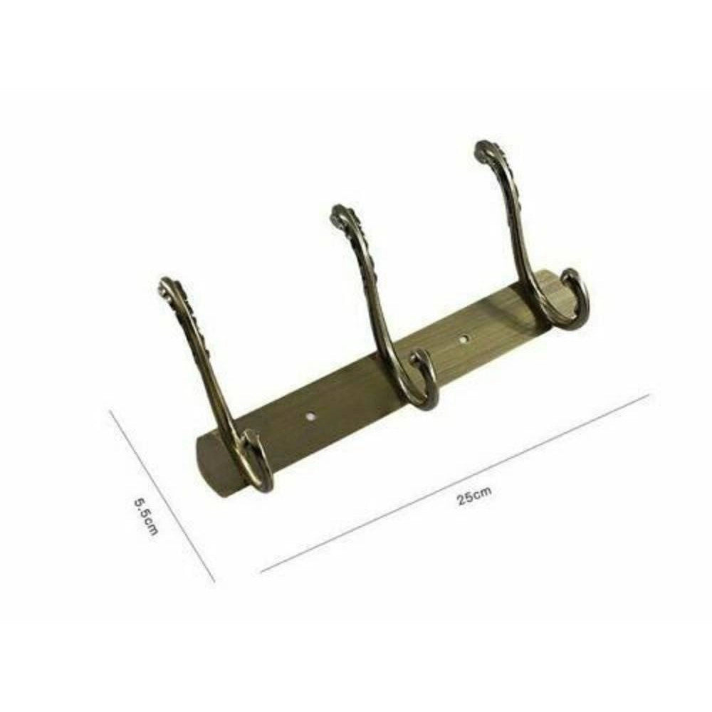 Trade Shop - Appendino Con 3 Ganci A Farfalla Parete Multiuso Viti 25x5.5cm 52184 Appendiabiti -