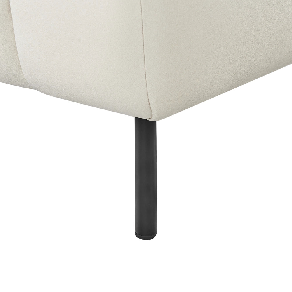 Chaise Lounge sinistra Tappezzata in velluto  ecopelle vegana Gambe nere Cuscino di seduta imbottito Design moderno e glam