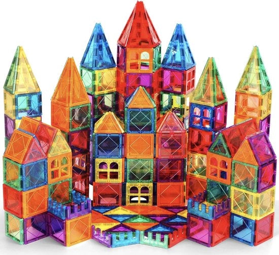 100 pezzi di Blocchi Magnetici – Giocattolo Educativo Magnetico STEM – Tegole Magnetiche Creative per Bambini (3 +)