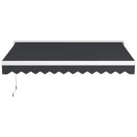 Tenda da Sole Retrattile Elettrica e Manuale 95L x 250l m, Telecomando Incluso, Alluminio, Poliestere ad Alta densità, Grigio
