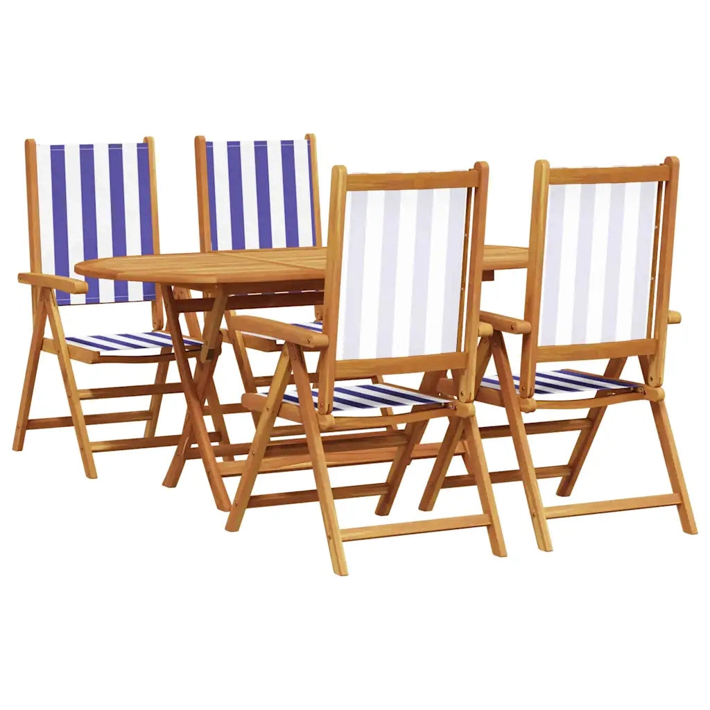 Set da Pranzo per Giardino 5 pcs Blu e Bianco
