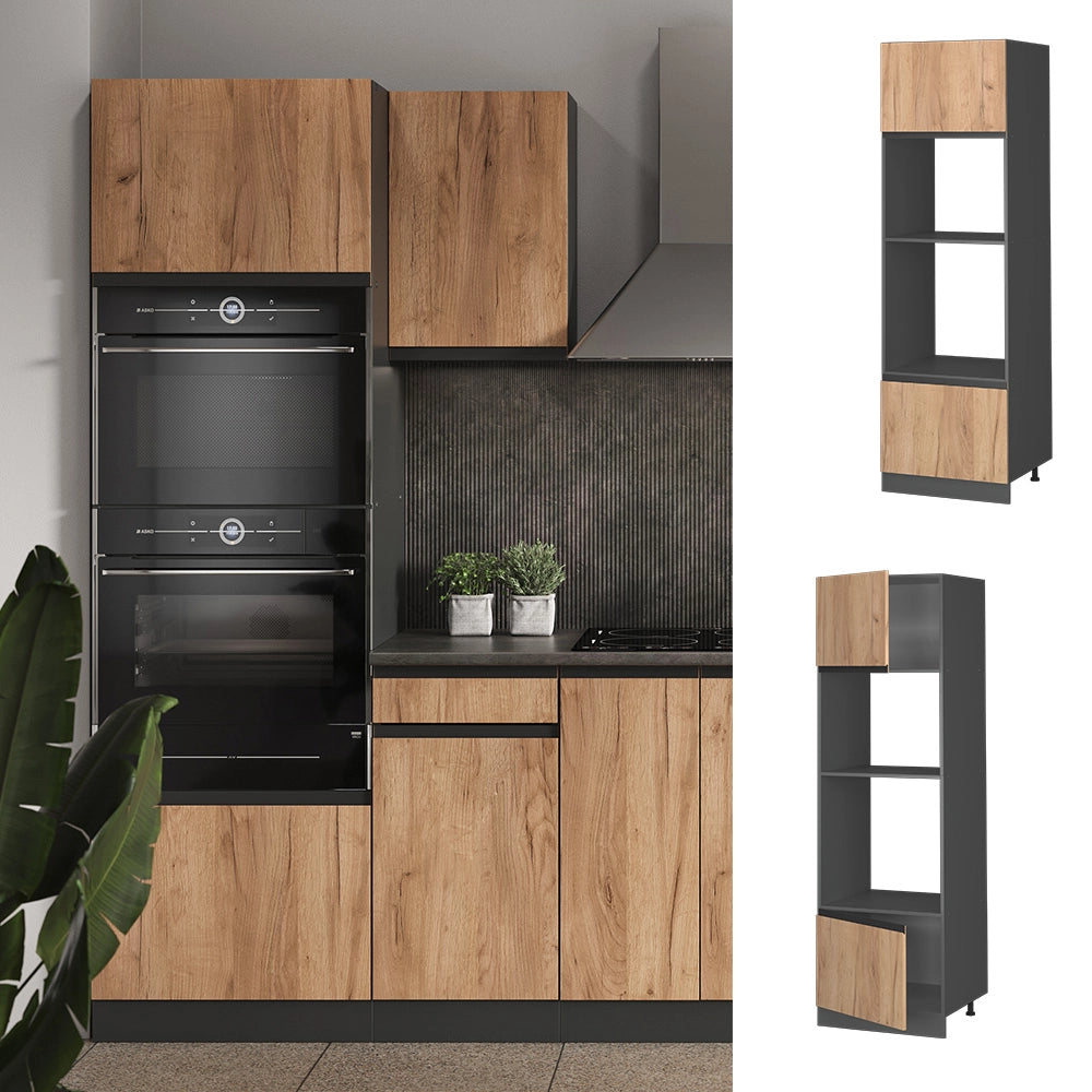 Vicco Set mobili bagno Quercia dorata 60 cm Forma a J