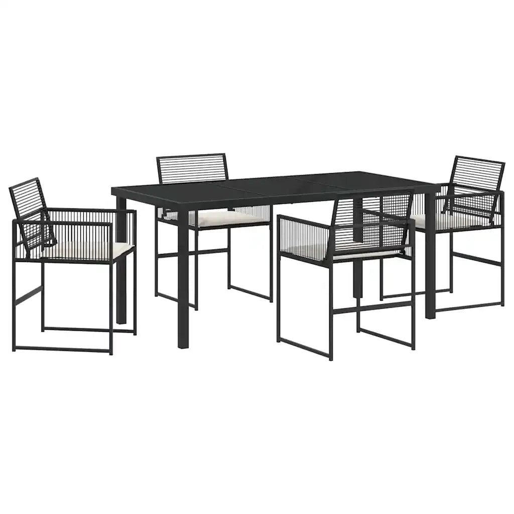 Set da Pranzo per Giardino 5 pcs Nero 3379325