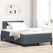 Letto Box Spring con Materasso Grigio Scuro Piccolo Doppio Velluto