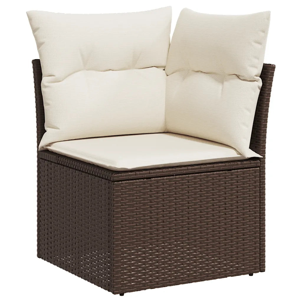 Set Divano da Giardino 6 pz con Cuscini Marrone in Polyrattan 3222922