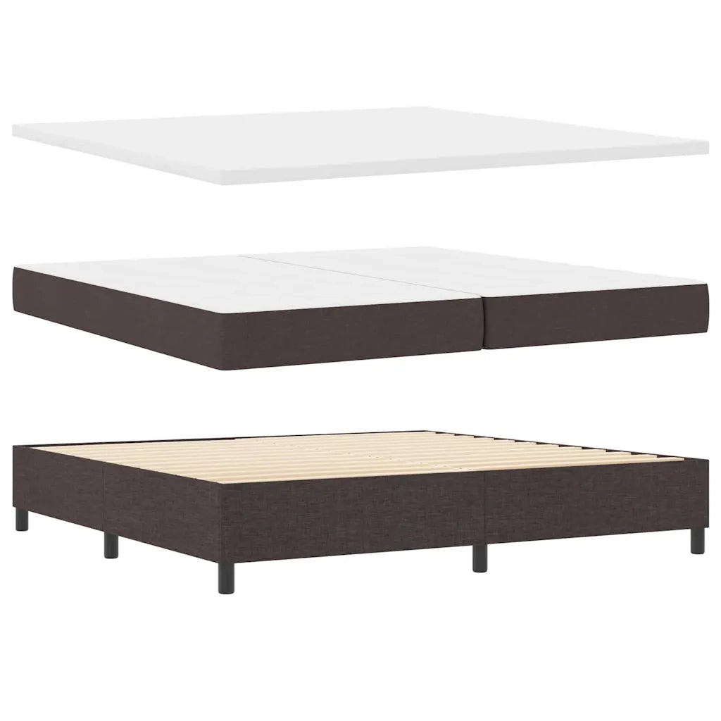 Letto a molle con materasso Marrone Scuro 200 x 200 cm Tessuto