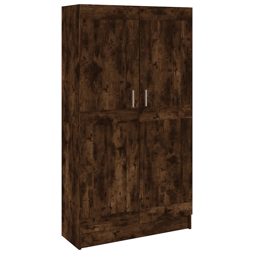 Libreria-Scaffale per Libri-Mobile di Stoccaggio Rovere Fumo 82,5x30,5x150 cm in Legno Multistrato