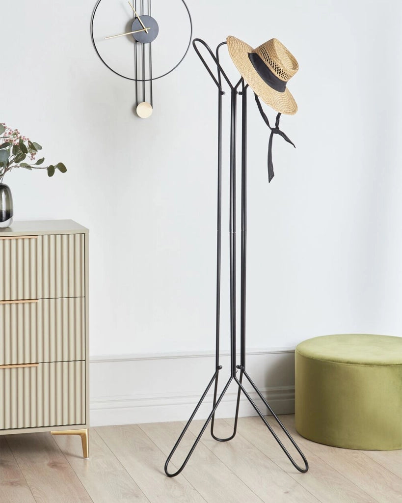 Appendiabiti a stelo in ferro nero Hall Rack Giacche Rack