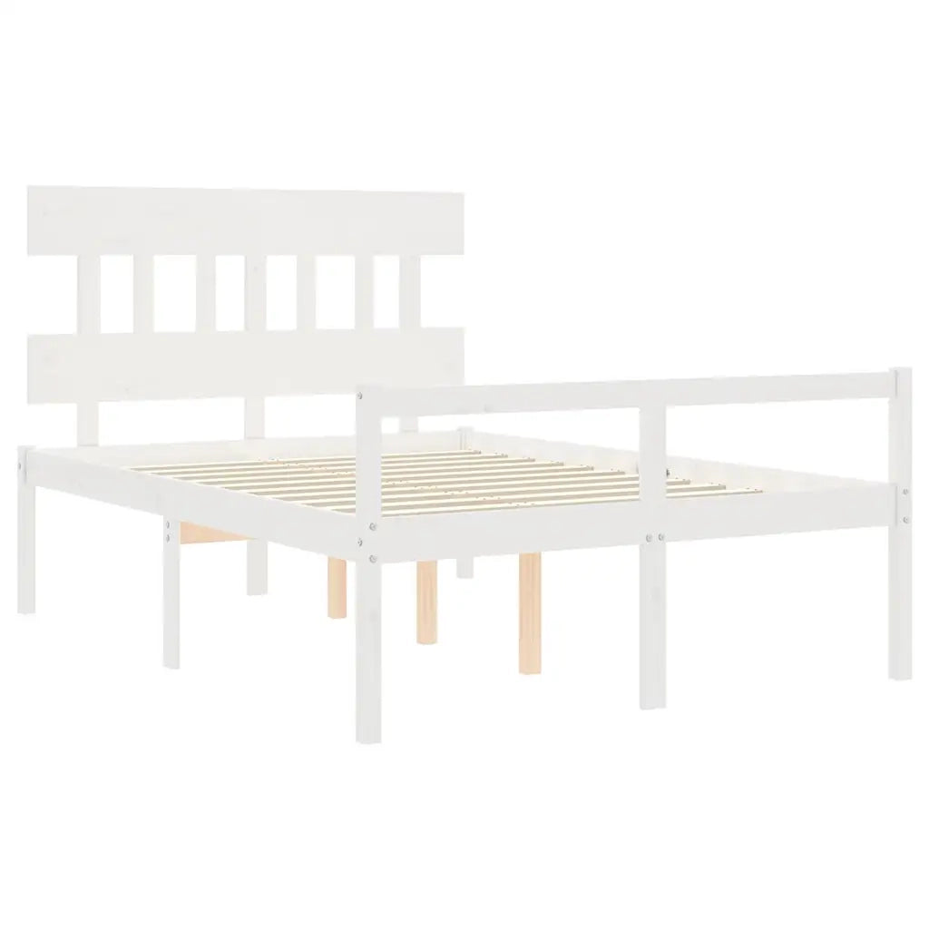 vidaXL Letto per Anziani con Testiera Bianco 120x200 cm Legno Massello