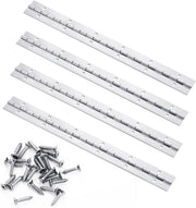 Banda pianistico in acciaio inossidabile 30 cm - 4 pezzi, completo con viti - Per porte di armadi e pianoforti - Materiale duraturo - Banda di cardine per pianoforti - Cardine per movimento liscio (300 × 30 × 06 mm)