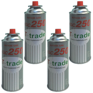 Bombolette gas butano multipack 4 pezzi 250 grammi fornelli campeggio casa