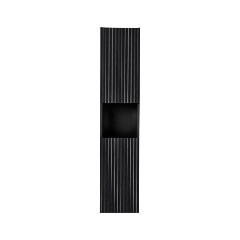 Colonna da bagno VANO – 2 porte + 1 nicchia – Nero opaco – L30 × P25 × H140 cm – Da appendere