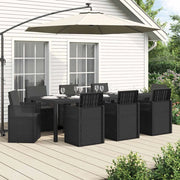 Set da Pranzo per Giardino con cuscino 9 pcs Antracite PP