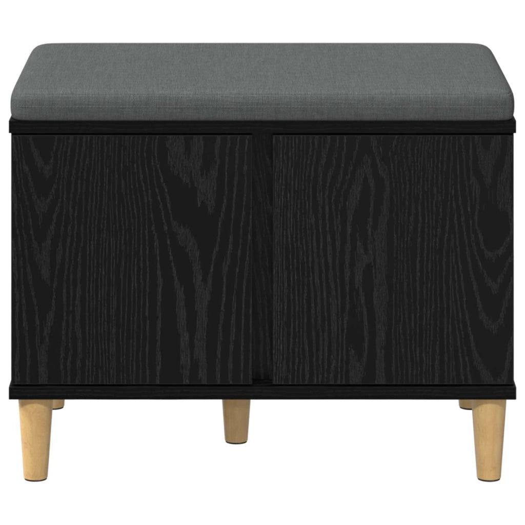 Panca per ingresso con cuscino-Sgabello-Panca da Corridoio Rovere Nero 60 x 38 x 46 cm 721627