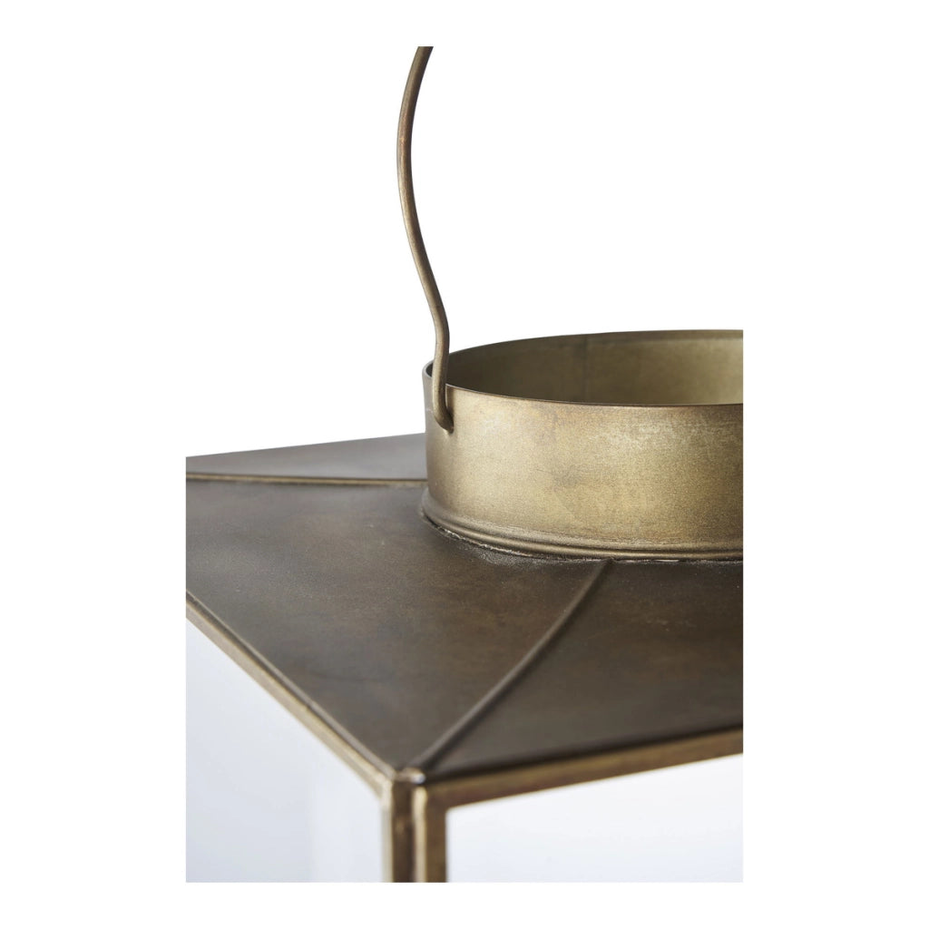 Lanterna Mohali, Ottone, Vetro, 24,5x24,5x42 cm