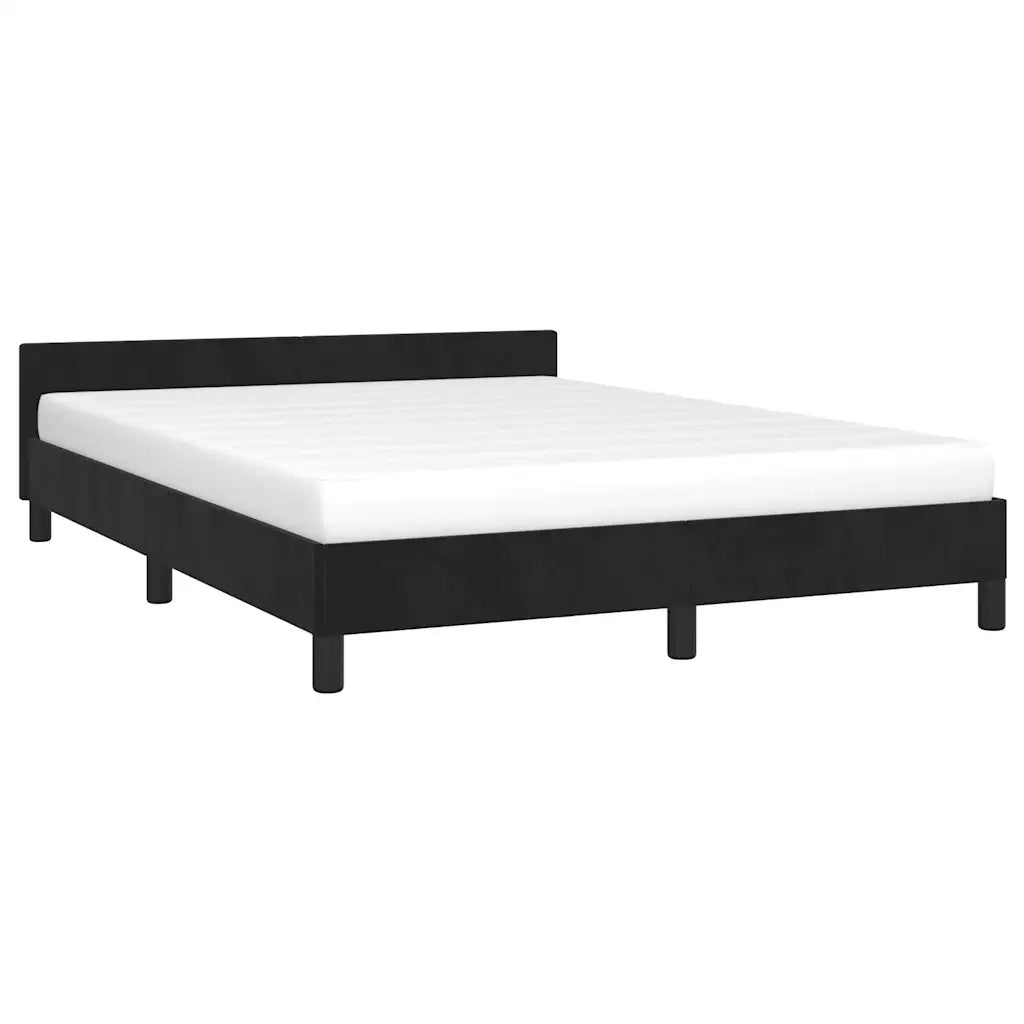 Giroletto senza Materasso Nero 140x200 cm in Velluto 347575