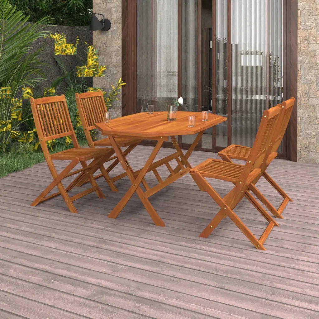 Set da Pranzo da Giardino 5 pz | Set Salotto da Giardino in Legno Massello di Acacia