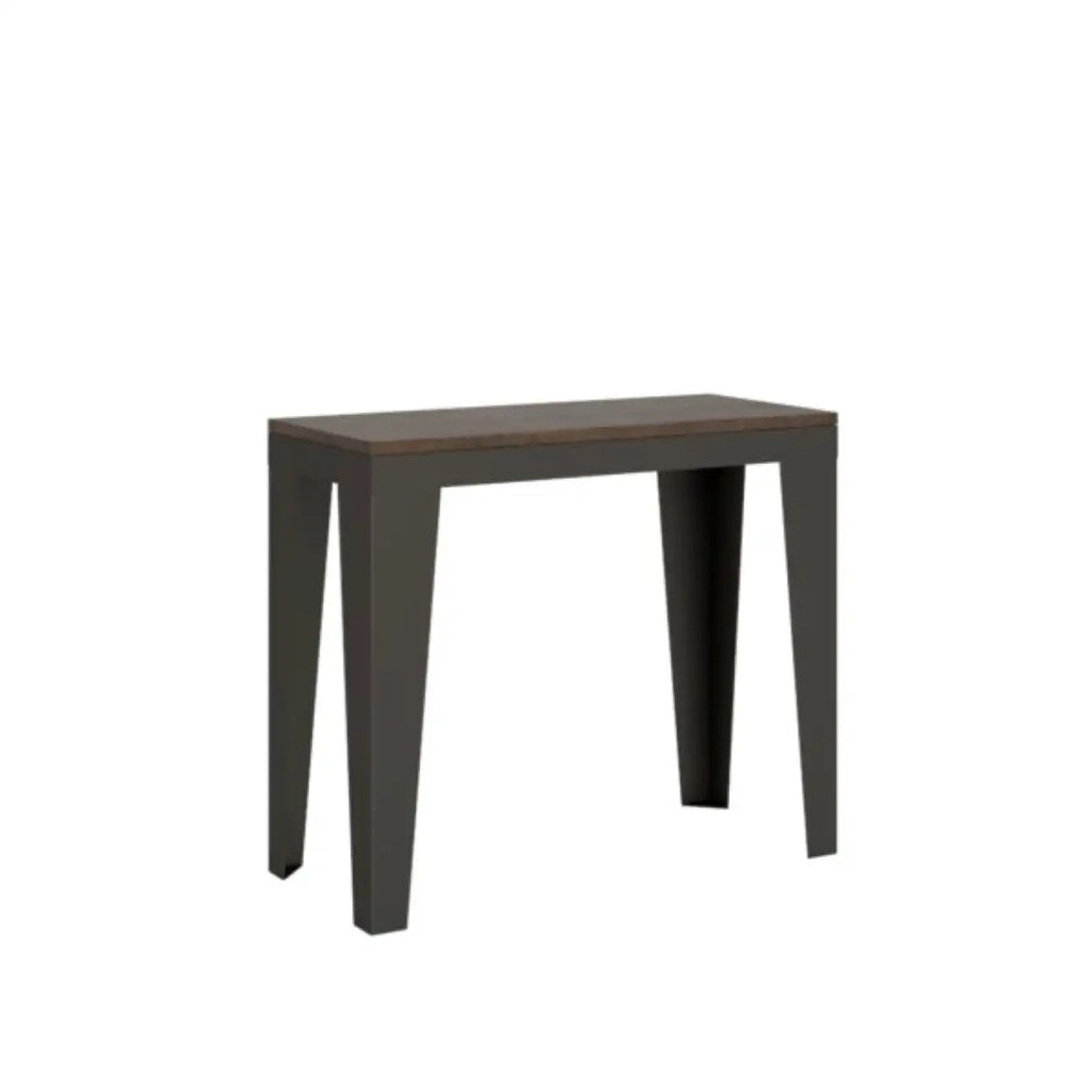 Consolle allungabile 90x40/300 cm Flame Evolution noce telaio e gambe antracite