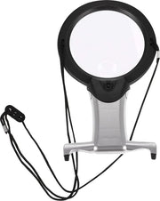 Vergrootglas 6x con LED e Cinturino - Manuale con 6x Vergoglio - Per Leggere, Solderare, Tandini, Senza Età, Artigianato, Sartoria - Vergrootglas Nero con luce