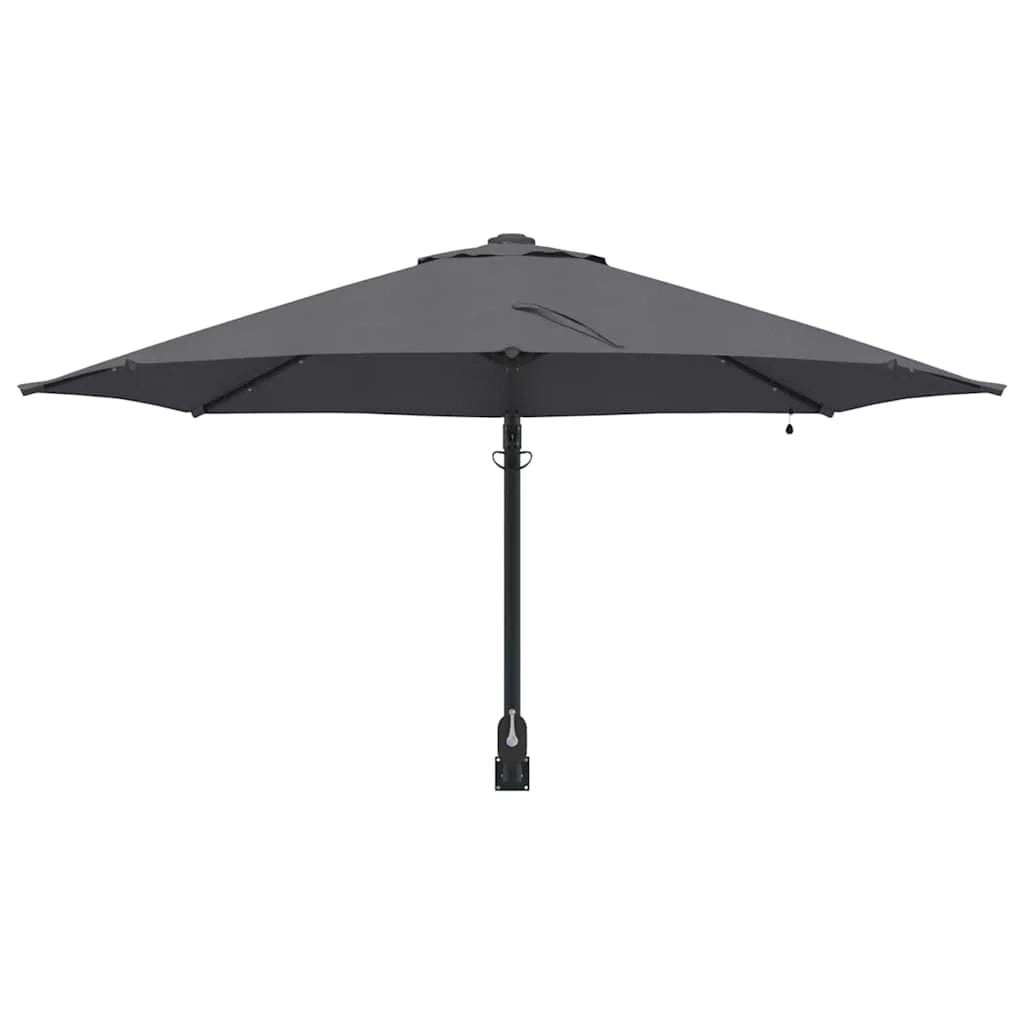 Moderno ombrellone da giardino inclinabile 248 x 248 x 148 cm con elegante illuminazione LED ambientale in poliestere antracite 02_0058644