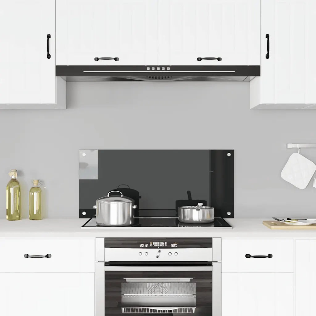 Paraschizzi per Cucina Nero 90x40 cm in Vetro Temperato 249487