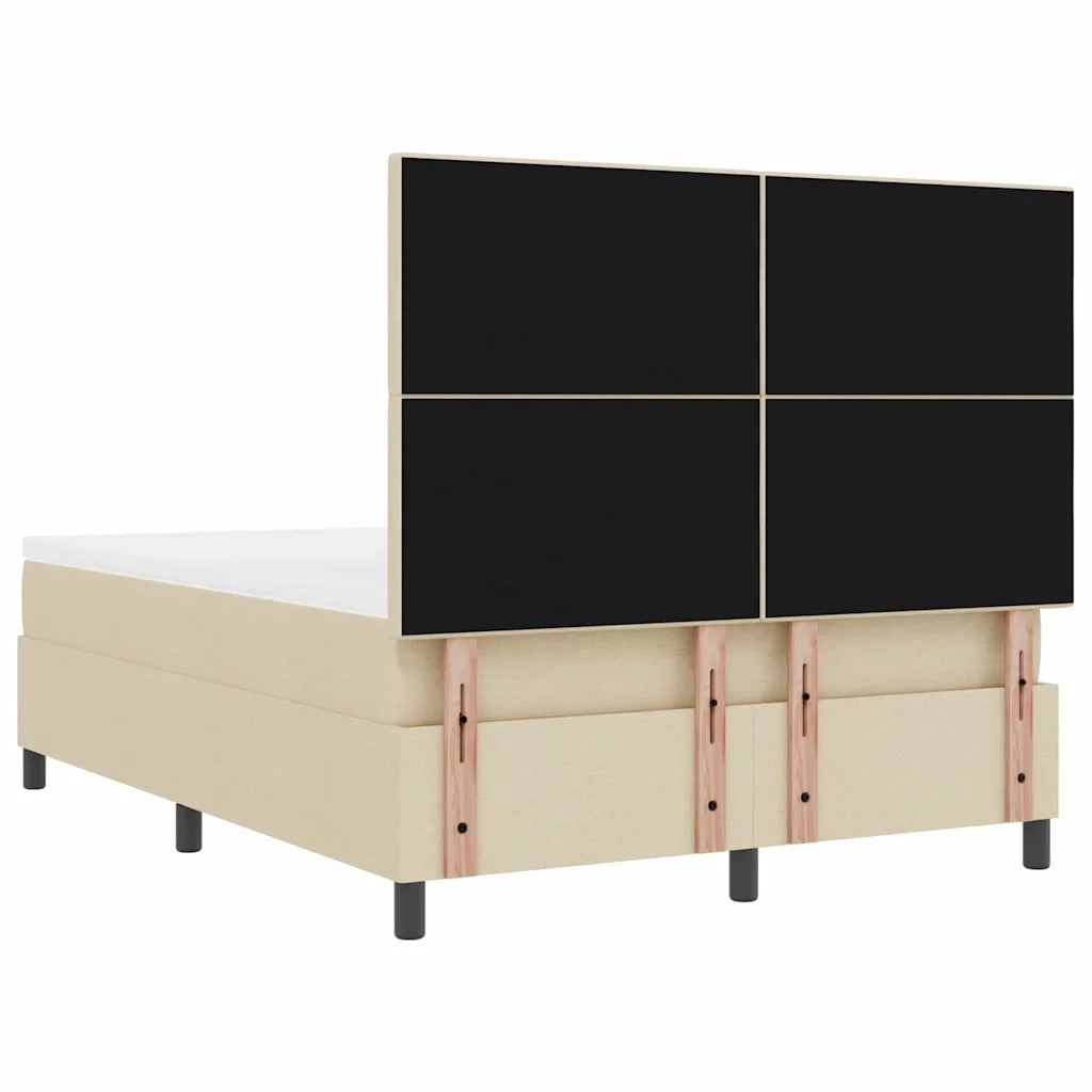 Letto a molle con materasso con led Crema 140 x 190 cm Tessuto 3342870