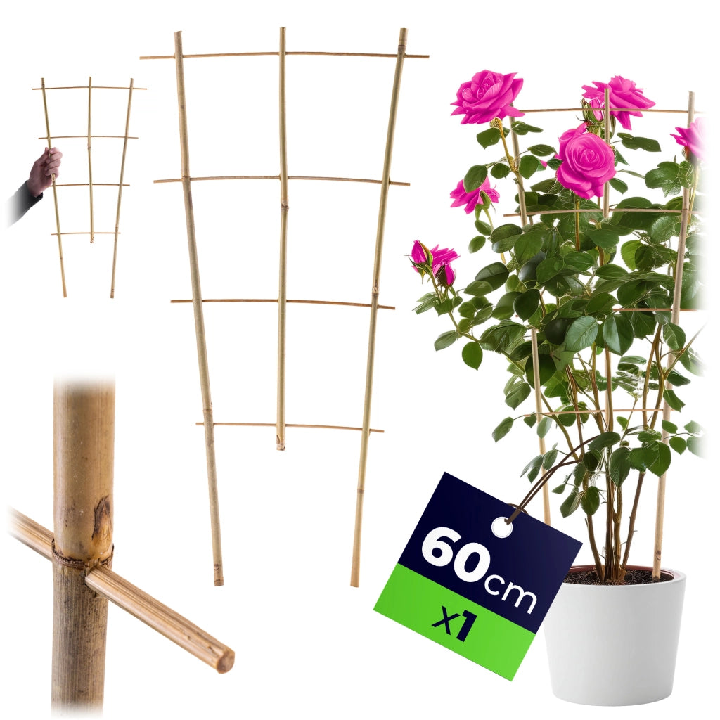 Scala di supporto per piante KADAX in bambù, 60 cm, triplo supporto per fiori