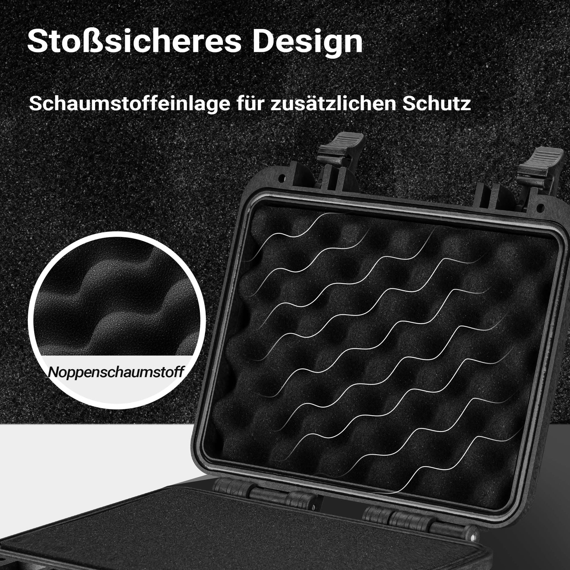 Valigetta universale 30,5 x 26,9 x 14,7 cm, custodia rigida impermeabile con inserto in schiuma
