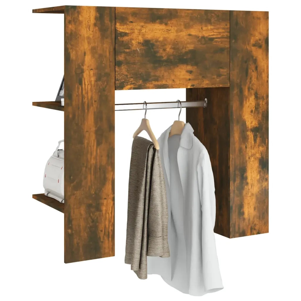 Scaffale da Ingresso Rovere Fumo 97,5x37x99cm Legno Multistrato 820514