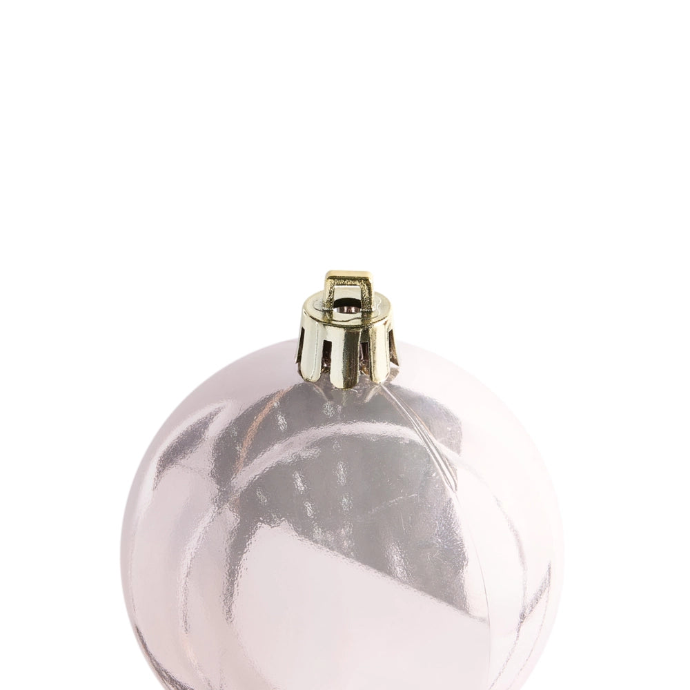 Set di 60 palline di Natale in plastica Decorazioni da appendere all'albero Stile tradizionale Glitter rosa