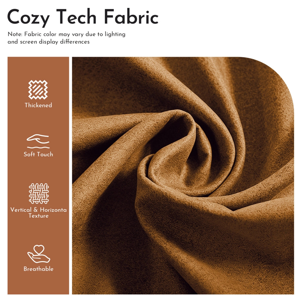Poltrona pouf in tessuto tecnico con design ergonomico e imbottitura in memory foam senza montaggio marrone
