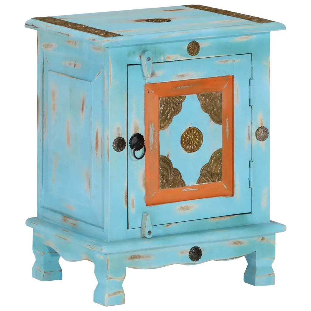Comodino in Legno Massello di Mango Blu cod mxl 31307