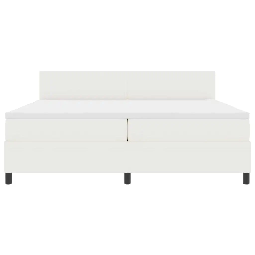 Letto a molle Crema e Bianco 200 x 200 cm Tessuto in Cords 3337529