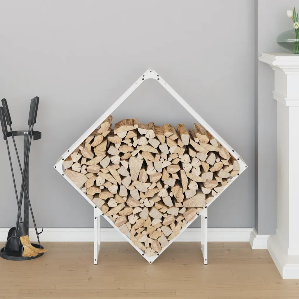 Rastrelliera per Legna da Ardere Bianca 100x25x100 cm CFW5415013