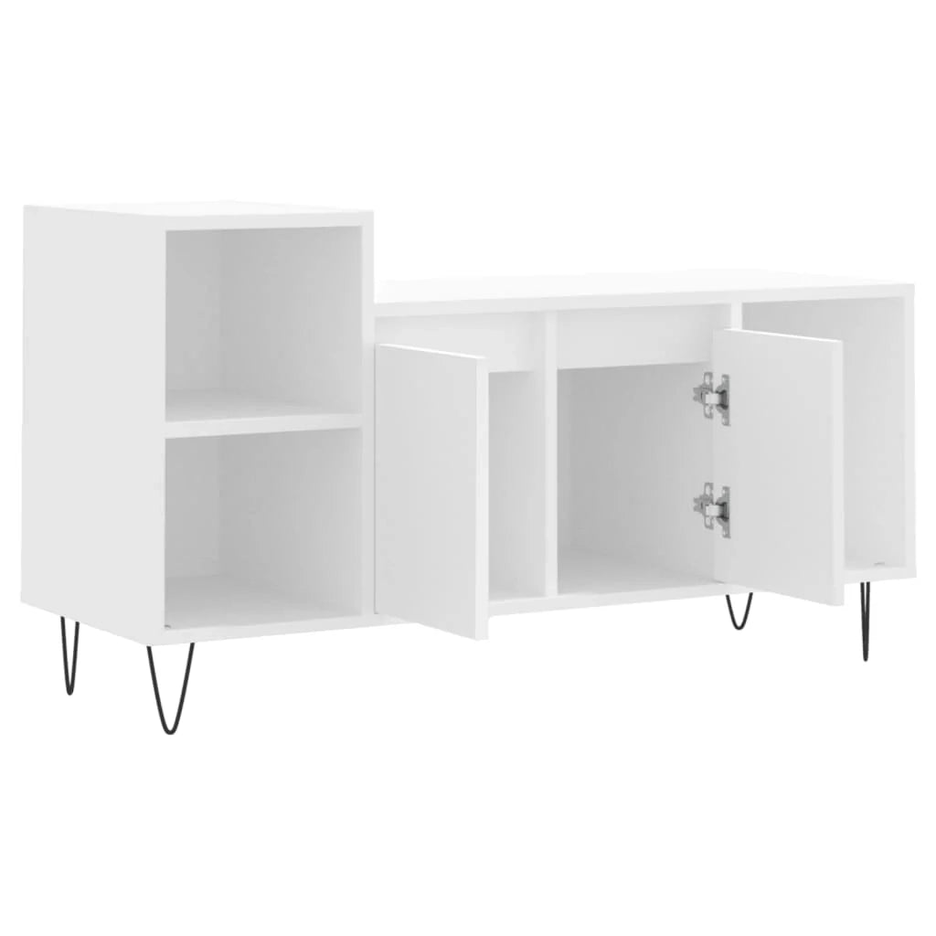 Mobile TV multimediale mensola TV credenza TV sala da pranzo soggiorno camera da letto 100 x 35 x 55 cm legno ingegnerizzato bianco 02_0025508