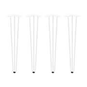 Lotto di 4 gambe Hairpin a 3 aste per tavolo, altezza 710mm, Acciaio, Verniciato bianco